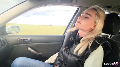 German Blonde Hitchhiker Picked Up for Risky Outdoor Car Sex POV - xxxfiles.com - Germany