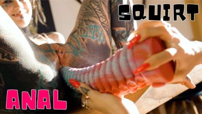 Goth Girl Anal Stretch with Dildo - Lesbian Tattooed Amateur - xxxfiles.com - Germany - Britain - Canada