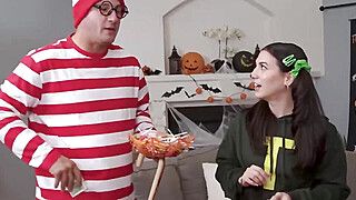 Role Play - Trick or treat foursome with girlfriends - ah-me.com