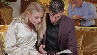 Alexa - Sexy blonde secretary ditching paper work for big dicks - ah-me.com