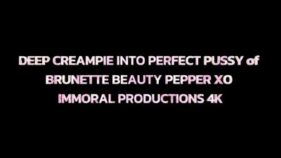 Deep Creampie Into Perfect Pussy Of Brunette Beauty Pepper Xo - hotmovs.com - Usa