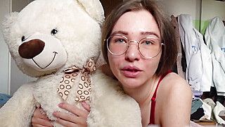 Extremely Skinny Teen Fuck Teddy Bear to Orgasm! - ah-me.com