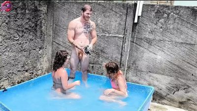 Hot Threesome Fuck with Candy Kush and Carmonaoficial in Pool - Blowjob, Latina, Big Ass, Homemade - veryfreeporn.com