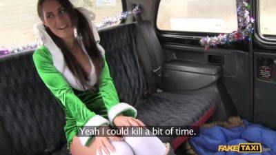 Lovely Little Xmas Elf Shows Shes Cute But Naughty Letting Santa Empty His Sack Inside - videomanysex.com - Britain