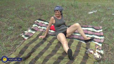 73 Year Old Grandma Hanna D. Seduced A Younger Stranger To Fuck Her In An Open Field - MatureNl - hotmovs.com - Hungary