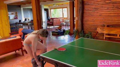 Stepsister Loses Ping Pong Game and Gets Fucked Hard on the Table - JadeKink - veryfreeporn.com