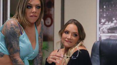 Charles Dera And Cali Carter In After Working Two Secretaries With Big Booties Gave The Boss A Threeso - hotmovs.com