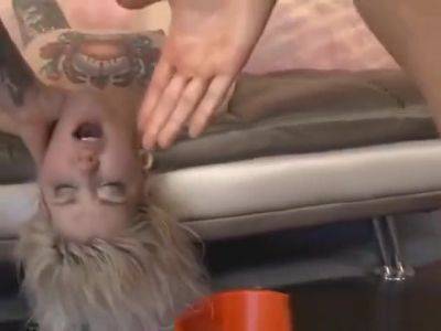 Tattooed Up Blonde Getting Her Face Wrecked With Ada Bomb - hotmovs.com