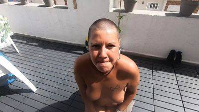 Beky Carril Sucks Cock on Open Terrace and Swallows Cum - xxxfiles.com