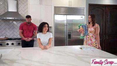 Johnny Love - Mandy Waters - Mandy Waters Catches Dani Diaz with Panties Down - Threesome Blowjob & Creampie in Kitchen - S6:E9 - veryfreeporn.com