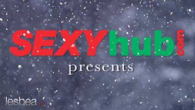 Katy Rose - Katy Rose and Jenny Anne scissor together to reach Christmas climax - sexu.com - Czech Republic