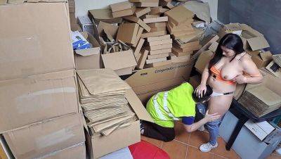 Sexy Latina Boss Catches Worker Slacking Off in Warehouse - Squirting Miss & Hard Rock - veryfreeporn.com