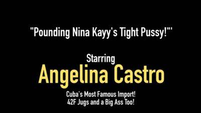 Cuban BBW Angelina Castro Pussy Fucks Curvy Babe Nina Kayy - hotmovs.com - Cuba