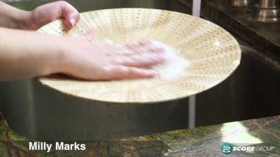 Milly Heats Up The Kitchen with Her Hairy Pussy and Big Boobs - sexu.com