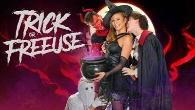 Cassie Del Isla - Tyler Cruise - Busty Stepmom Cassie Del Isla Fucked Hard by Three Stepsons in Halloween Costumes - FreeUse Orgy - porntry.com