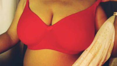 Hot Girl Open Red Bra Nude Sexy Boobs Press - desi-porntube.com - India