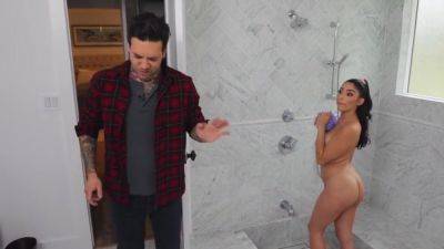 Horny Couple Invited A Chick To The Bathroom For A Group Fuck - hotmovs.com