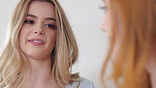 Scarlet Skies - Molly Little - Clever Stepbro has Scarlet Skies and Molly Little Fighting Over His Sticky Load of Cum - ah-me.com