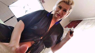 Hot MILF AimeeParadise in Glasses Sucks Cock - Cumshot in Mouth, Close-Up Blowjob, Dirty Talk - porntry.com - Russia