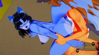 Furry Hentai - Blue Wolf & Fox Multiple Cums Inside Her - upornia.com