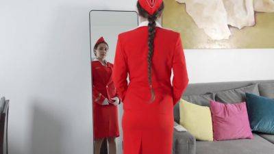 Stewardess Of Russian Airline Invited Pilot Home And Fucked Him! Anal, Pussy Creampie! - hotmovs.com - Russia