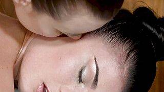 Lucy Li - Lovely oiled up natural babes lesbian scissoring - Massage Rooms - ah-me.com