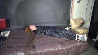 ***Ronja*** Being Overwhelmed, Tied And Gagged With Ropes And A Clothgagged From Stella Both Wearing Sexy Shiny Nylon Rain- And Downwear (Video) - hotmovs.com