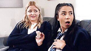 Best Sex - Inexperienced besties sharing dick in foursome - ah-me.com