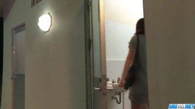 Watch MILF Riho Mikami gag on a hard dick in a public restroom - sexu.com - Japan