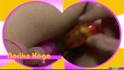 Japanese teen Noriko Kago takes two cocks in both holes and gets a creamy surprise - sexu.com - Japan