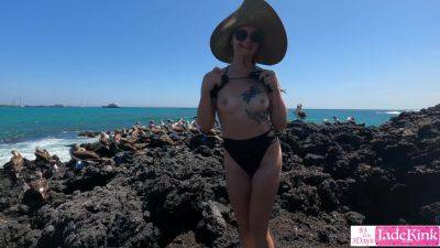 American Pervert Tourist Couple Fucking At Lookout Place Near Beach - hclips.com - Usa