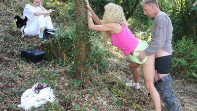 Hot French MILF gets wild outdoor threesome with anal & public flashing - real homemade fuck - porntry.com - France