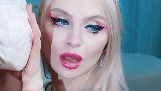 Passionate Blonde Intensely Pleasures Her Lover with a Blowjob - ah-me.com