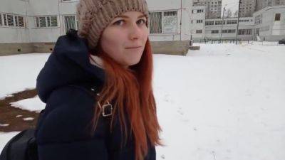 Red-haired Chick During A Pickup For Money Pulled Down Her Pants For S - hotmovs.com - Russia
