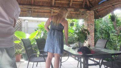 Hot Blonde Neighbor Wife Gets Creampie Fucked on Patio - Homemade Amateur Sex - porntry.com