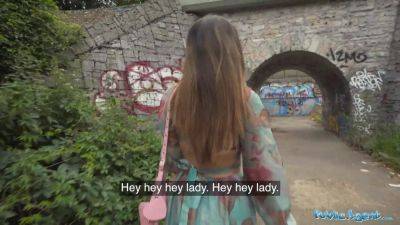 Kitty Love's shyness gets her a hard fuck in public - sexu.com