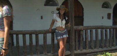 Sexy farmer girl gets her tight butt fucked hard outdoors - inxxx.com