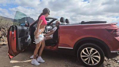 Hot MILF with Big Tits Fucked Hard in Convertible - Amateur Outdoor Sex - xxxfiles.com