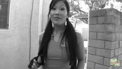 That Morning She Shaved Her Sweet Asian Pussy So She Could Enjoy Arousing Interracial - videomanysex.com