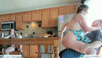 Hot MILF Maid RedQueen Serves Breakfast in Steamy Cuckquean Threesome - Big Tits, BDSM & Kitchen Sex - xxxfiles.com - Usa