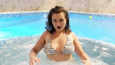 Katybigcherry - Curvy Russian BBW Masturbates with Dildo in Pool - Big Tits & Ass - porntry.com - Russia