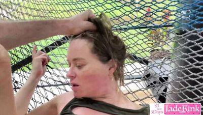 Hardcore Rough Sex on Swinging Net - Dominated PAWG Moans Loud in Outdoor Fuck - porntry.com - Usa