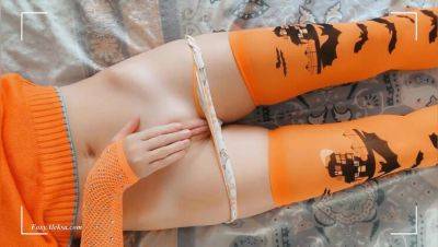Hot Redhead Teen FoxyAleksa Masturbates in Halloween Costume - Wet Pussy Fingering - porntry.com - Russia