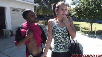 Amber Rayne - Skinny Brunette Amber Takes BBC Hardcore - Anal, Blowjob & Facial - porntry.com