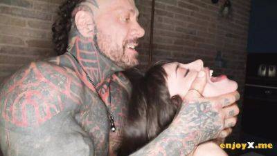 Catherine Knight - Hot inked brunette Catherine Knight gets wild with Rob Diesel in hardcore XXX action - blowjob, cowgirl & cum eating! - veryfreeporn.com