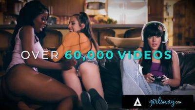 Girlsway - tomboy lilly bell strap-on assfucks big boobed lezzie gf Scarlett Alexis - sexu.com