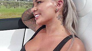 Busty Aussie PAWG Railed In Tesla On Public Road - Hayley Davies - ah-me.com