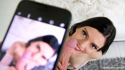 Small tits stepsister sucks stepbros cock to make ex jealous - txxx.com