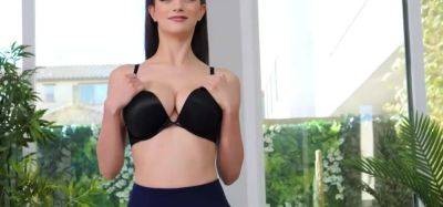 Beautiful busty brunette newbie POV blows on casting - inxxx.com