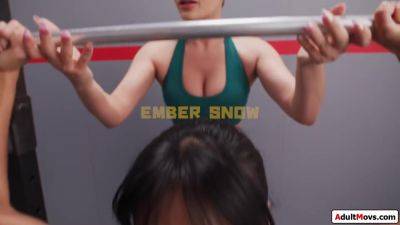 Busty Futa babe sucked off during squats by asian futanari - hotmovs.com